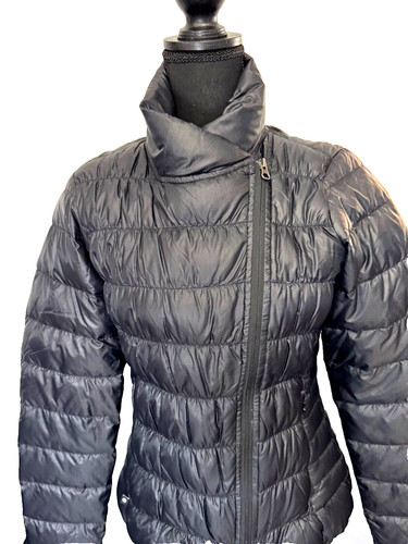 Athleta Downalicious Deluxe Puffer Jacket Small Goose Down Quilted Black