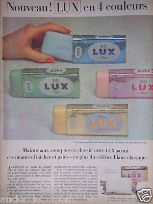 WERBUNG LUX SEIFE unter diesen frischen und fröhlichen Farbtönen neben dem berühmten Weiß