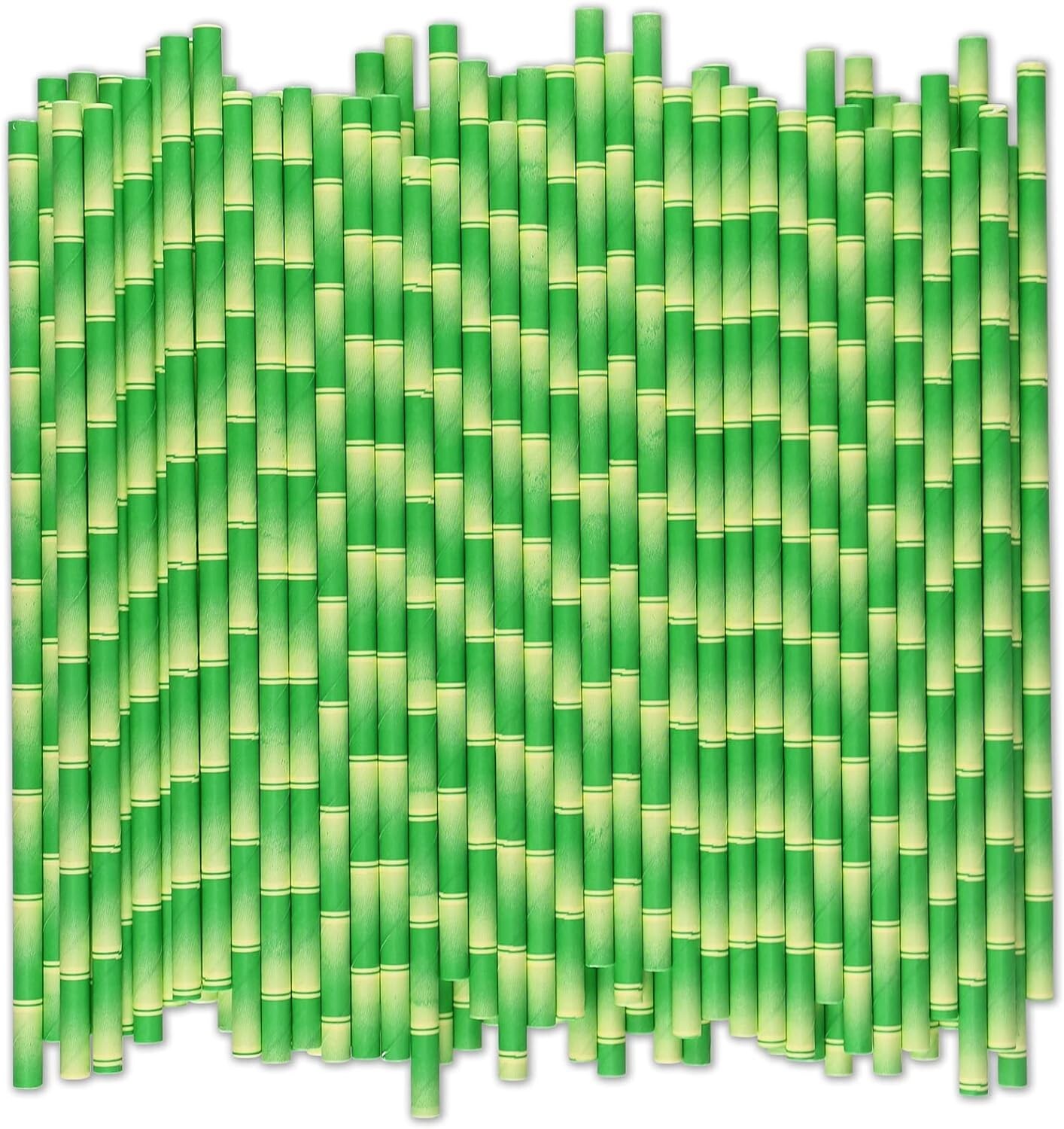 1000 Eco-Conscious Bamboo Print Paper Straws - Durable & Compostable Option
