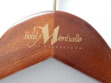 VINTAGE WOOD HOTEL MONTICELLO CLOTHES HANGER - GEORGETOWN D.C.