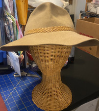 Vtg Tan Akubra Snowy River Australian Work Western Cowboy Hat Pure Fur Felt S 61