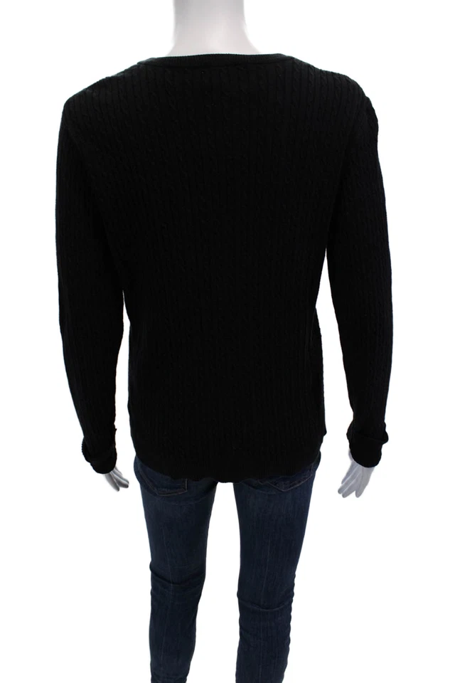 Suéter feminino Lily Pulitzer de malha de algodão com botões preto tamanho P - Imagem 3 de 4