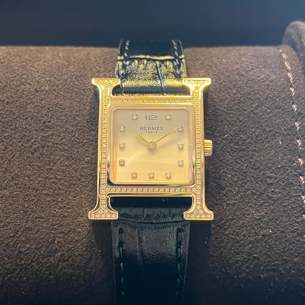 Hermes Heure H Diamond Set 18Kt Pink Gold HH1.273C