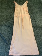Papaya Womens Viscose Dress Uk 12 Peach 54in Length Sleeveless Made in Turkey