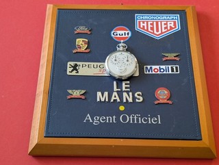 Stoppuhr von Junghans mit 1/10 Sekunde Handaufzug auf Formel Rahmen 90´er Jahre