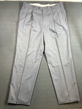 Berle Men's Light Gray Dress Pants Cuffed Hem Trousers Slacks Size 34