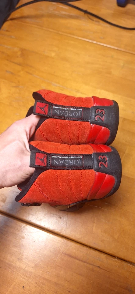 Nike Air Jordan 12 Retro PS Reverse Flu Game Rojo Negro 151186-602 Juvenil Talla 4.5Y Foto 3 de 4