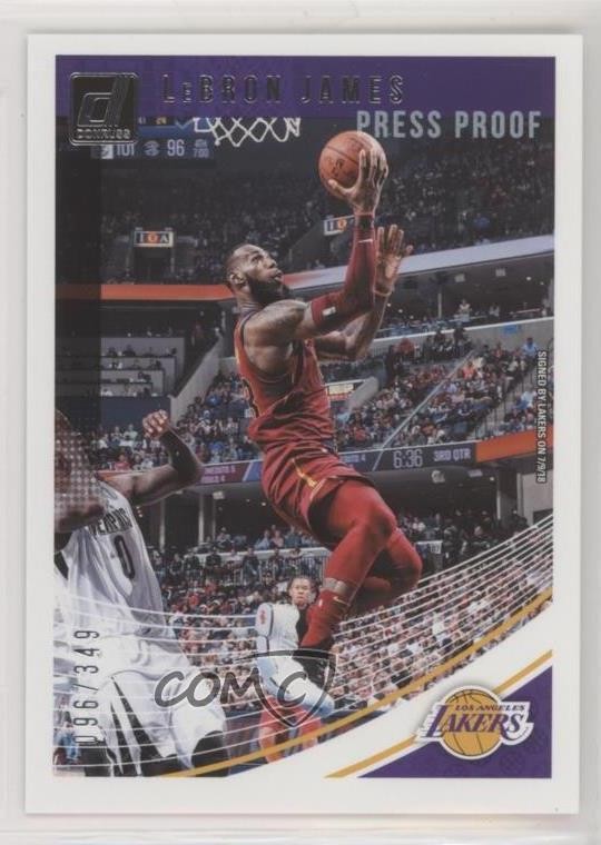 2018-19 Panini Donruss Press Proof Silver 96/349 LeBron James #94 g0w