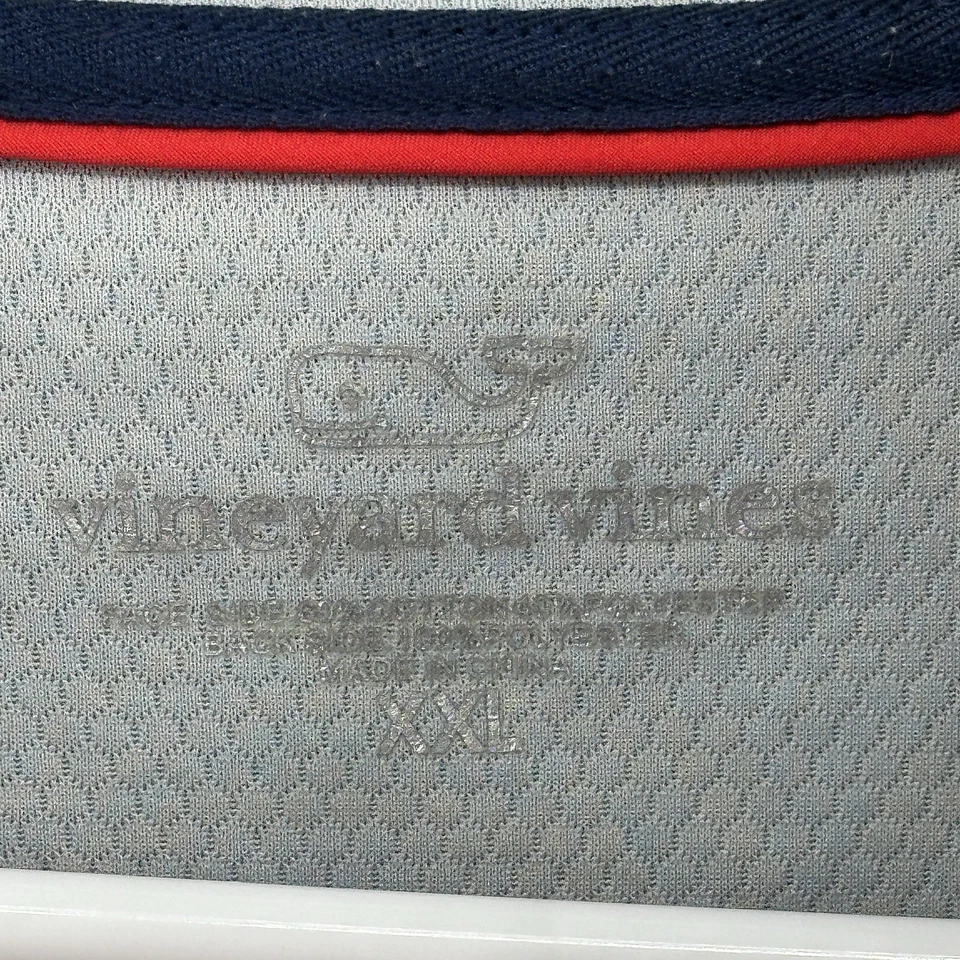 Camisa de oveja Vineyard Vines para hombre de malla rendimiento cuarto cremallera azul talla 2XL Foto 4 de 4