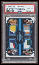 2017 Dominion Jayson Tatum Rookie True 1/1 PSA 8 Quad Patch Ball, Fultz, Jackson