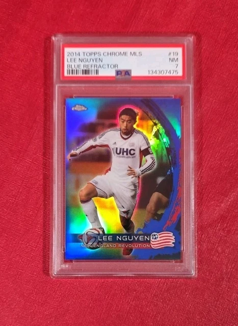 2014 Topps Chrome #19 MLS Lee Nguyen Blue Refractor /99 Revolution PSA 7 POP 1
