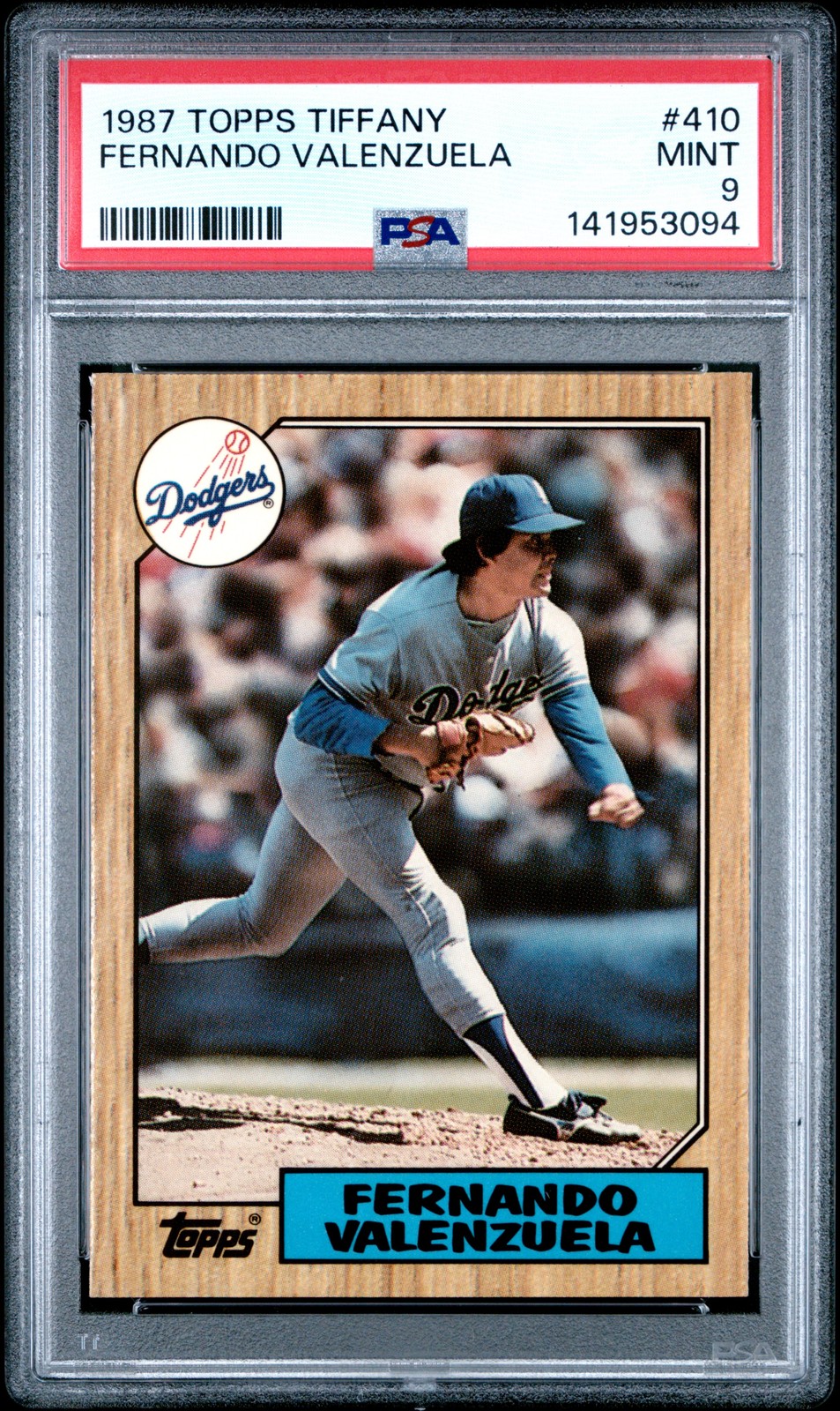 1987 TOPPS TIFFANY #410 FERNANDO VALENZUELA PSA 9