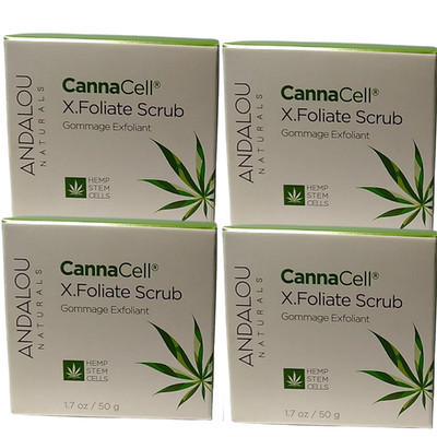 4 Pack Andalou Naturals CannaCell X.Foliate Scrub 1.7oz Hemp Stem Cells