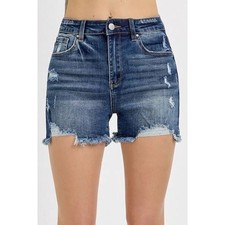 RISEN Distressed Raw Hem Denim Shorts Size Small