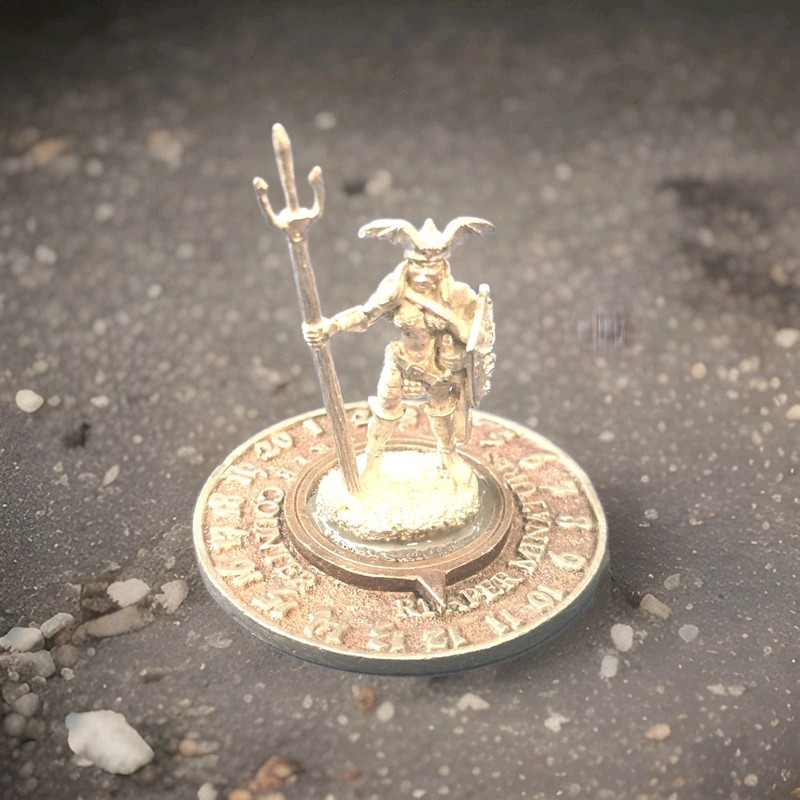 Custom Reaper Miniatures Counter - Female Warrior with Trident