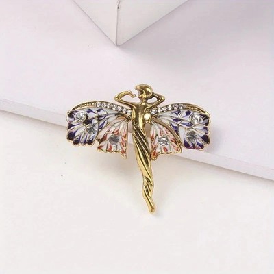 Vintage Art Nouveau Style Fairy Nymph Pendant Brooch Shawl Pin Jewelry Gift