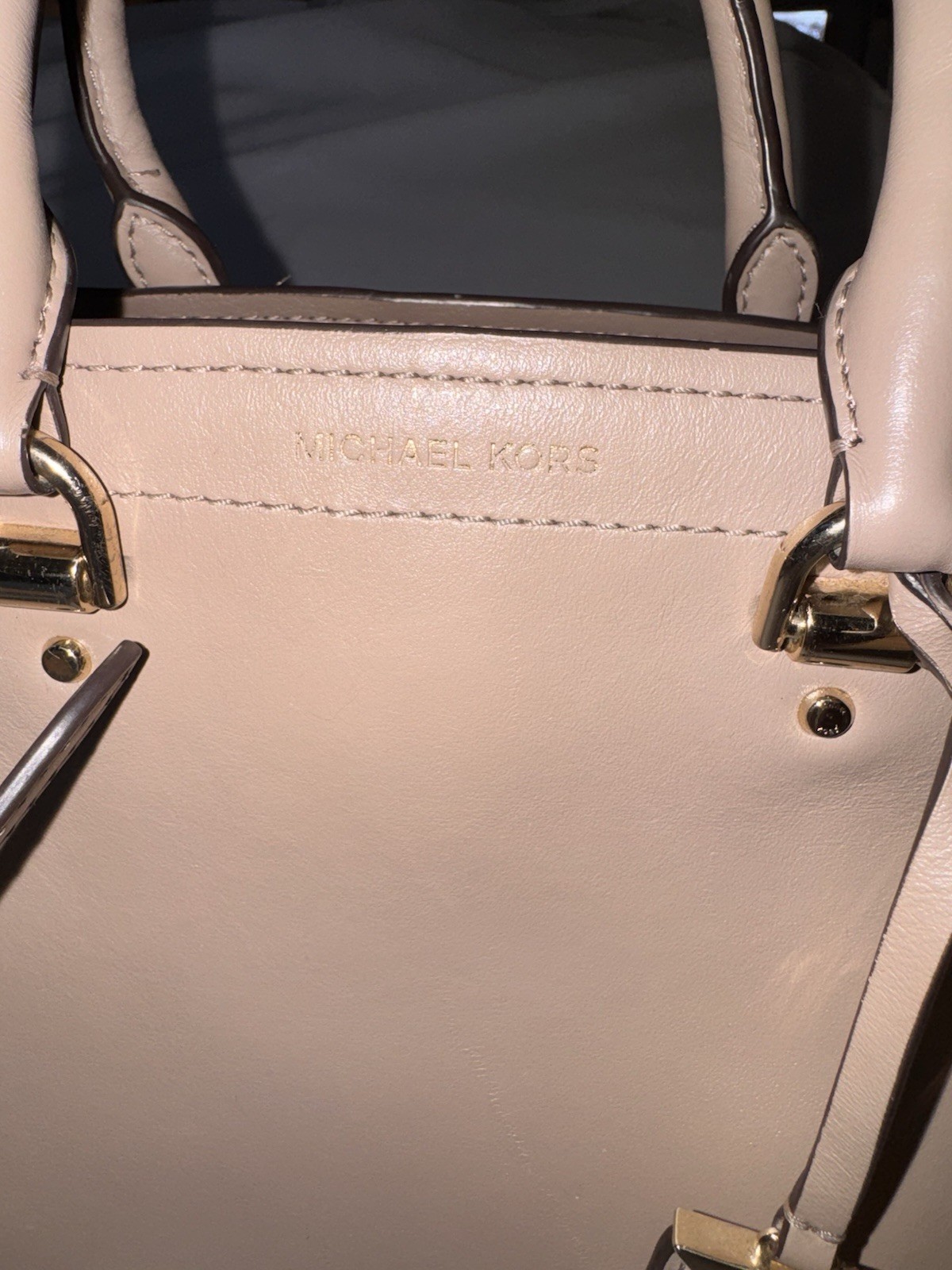 Michael  Kors Benning Medium Leather Satchel Tan thumbnail 11