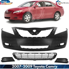 Front Bumper Cover Paintable & Lower Grille Kit For 2007-2009 Toyota Camry