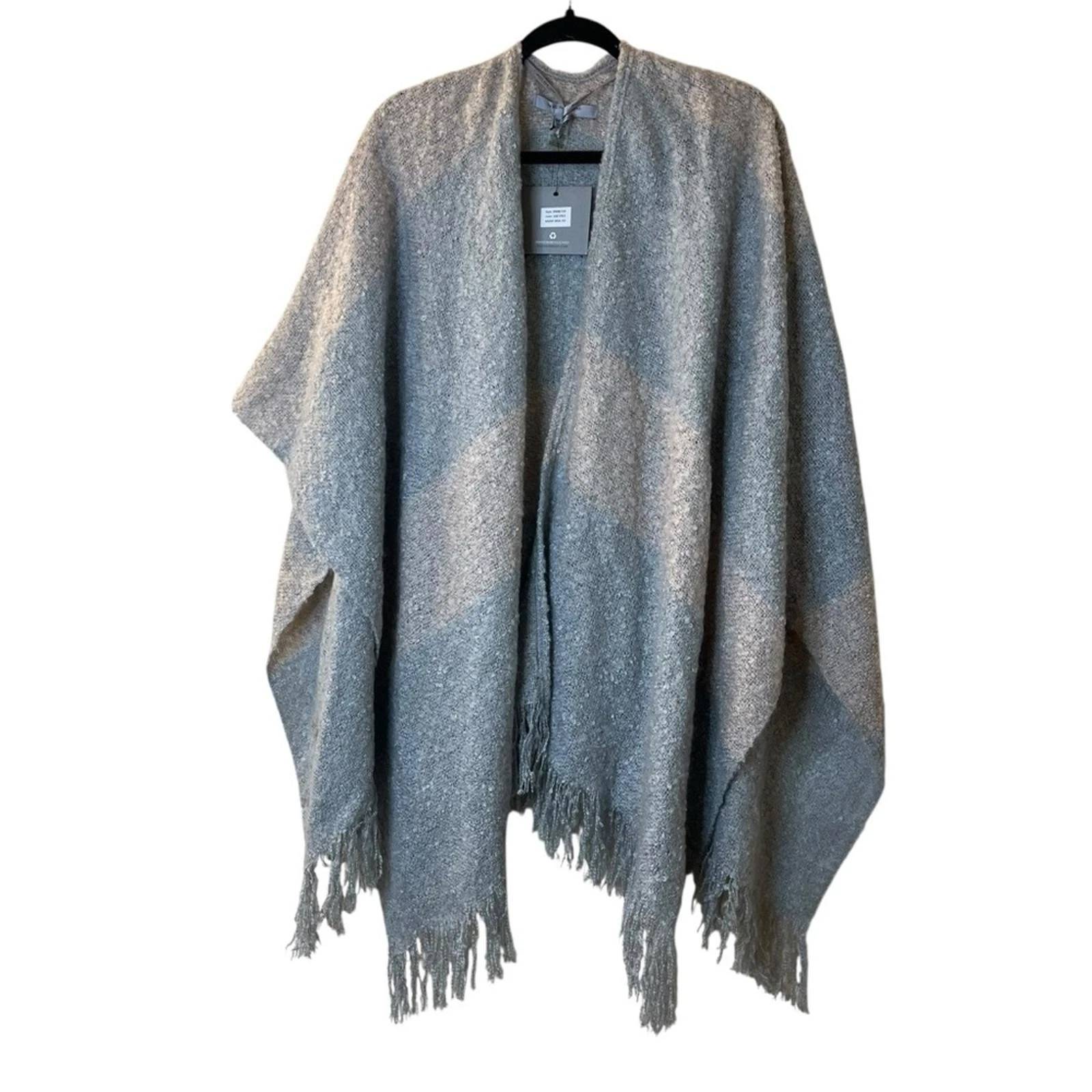 Marc New York Gray/Red Textured Shawl