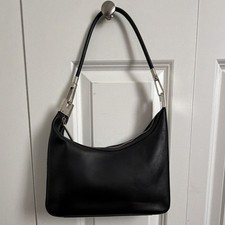 Gucci Small Black Crescent Shoulder Bag Zip A...