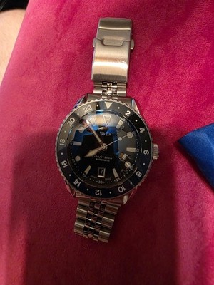 Vaer G7 Meridian Navy/Black 39mm Swiss GMT Watch  ''Batman'' Premium Steel