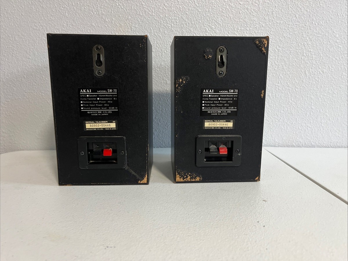 AKAI SW-7II 2 Way Speaker System Bookshelf 80W Vintage Japan | eBay