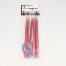 Liberty Mountain Aluminum Tent Pegs Stakes 9" Pack of 6 Red