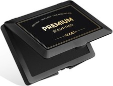Black Ink Pad with Snap Closure, Cute Large Stamp Pad for Stamps, 4.33"x2.76"...