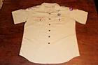 Boy Scouts of America BSA Men's Shirt Tan X-Large XL Sewn Patches Short Sleeve