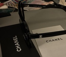 CHANEL CH9158 Shield Sunglasses Black Plastic UV Protection Men's 140mm