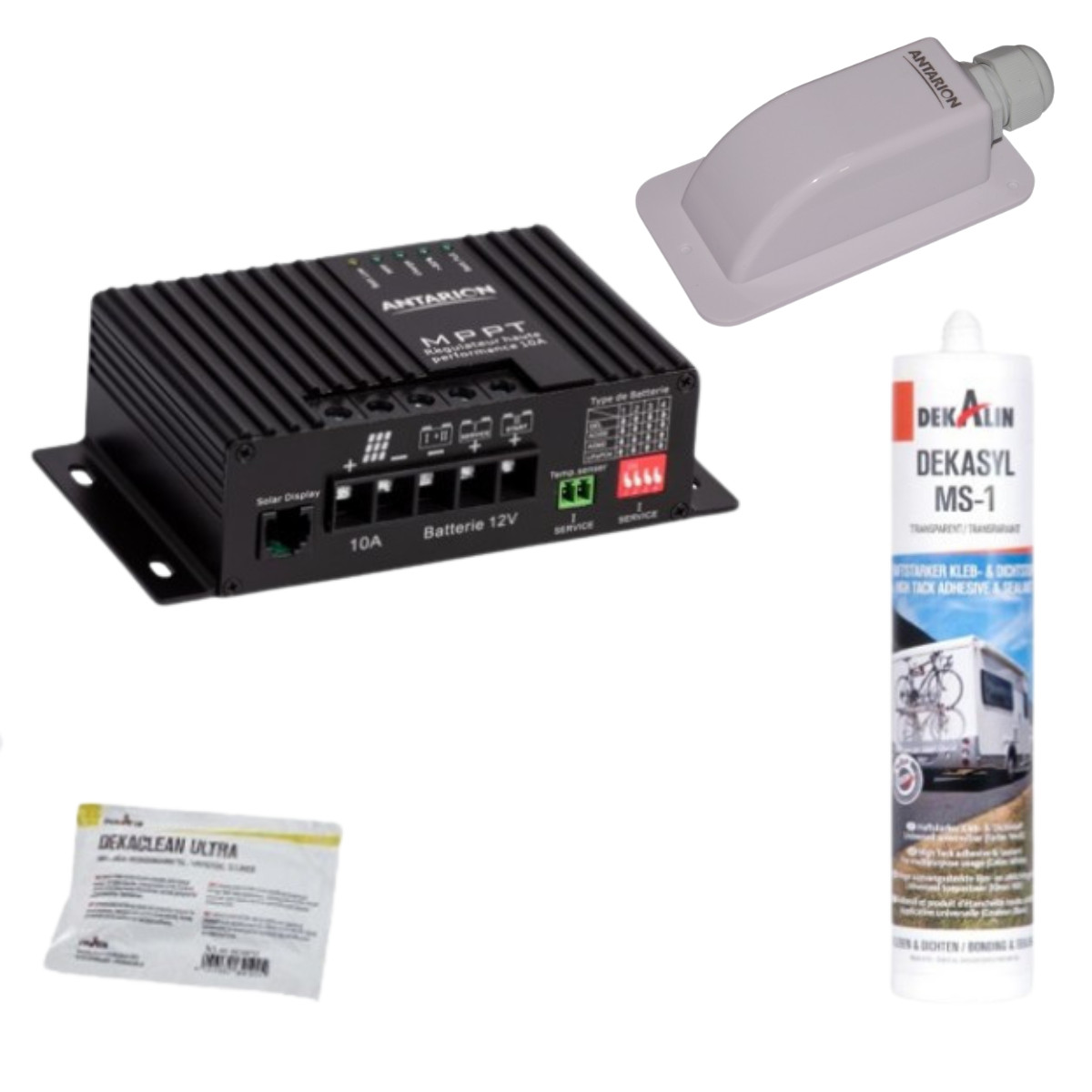 Régulateur MPPT 160W 10A et kit de pose solaire Antarion à haut rendement énergétique
