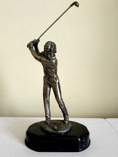 Mounted Metal Golfer Figurine