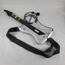 Guitar Hero React Rocker RTPS26 Silver Wired Guitar W/ Shoulder Strap Sony PS2