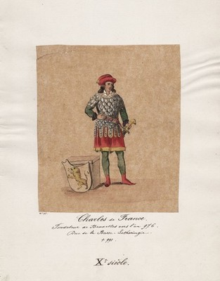 Charles de Basse Lotharing portrait watercolor Aquarell drawing dessin Zeichnung