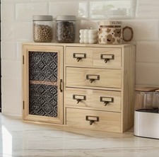 Schubladenschrank Aufbewahrung 6 Schubladen 1 T&uuml;r 2 F&auml;cher Desktop Mini Kommode