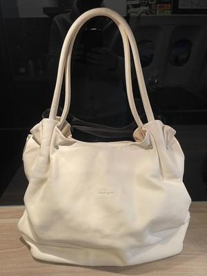 Handtasche Bruno Rossi, 1980er (?), Leder, Elfenbein, leider mit kleinen Flecken