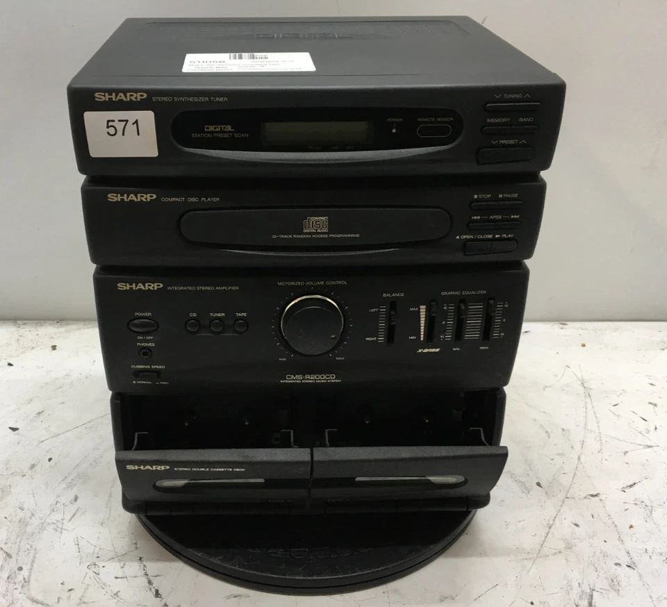 Sharp SG-R200CD Compact Disc Stereo Music System - For Parts/Repair - Image 2 of 4