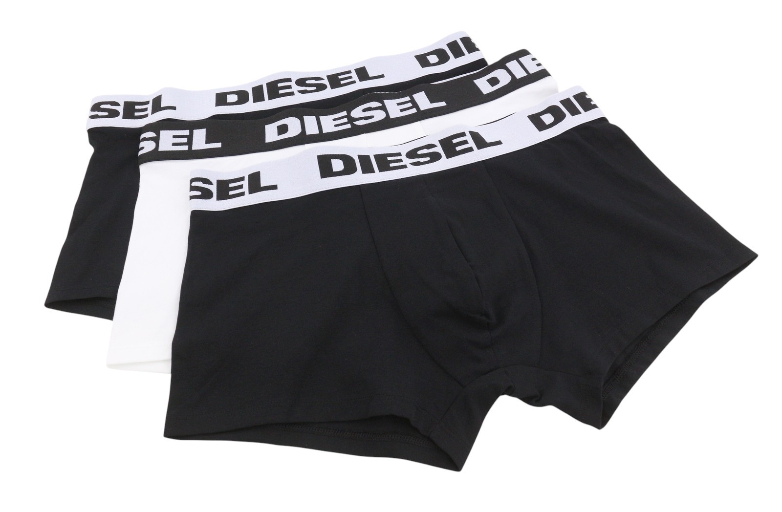 DIESEL Umbx-Shawnthreepack-Out Men Underwear L Black & White Boxers 3PC