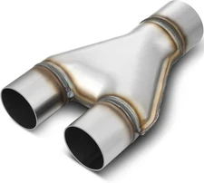 AUTOSAVER88 Exhaust Y Pipe 2.5" Single to 2.25" Dual 10" Long Exhaust Adapter