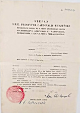 AUTHENTIC CARDINAL STEFAN WYSZYNSKI SIGNED LETTER  LATIN WITH SEAL MUSEUM PIECE