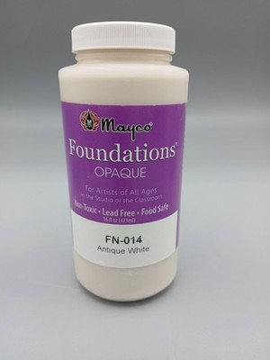 Mayco Foundations Opaque Glaze Antique White FN014