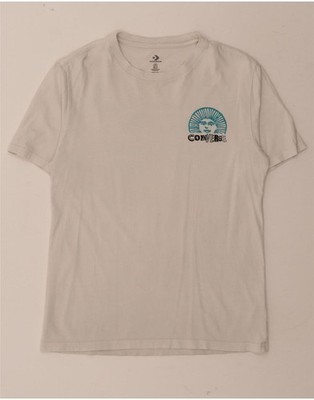 CONVERSE Herren Grafik T-Shirt Oberteil Small weiß Baumwolle CR11