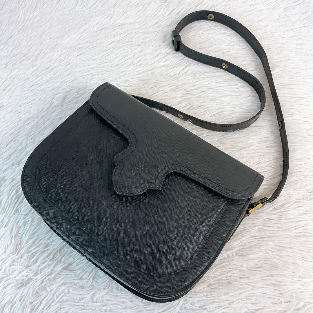 SAINT LAURENT Borsa a tracolla YSL in pelle borsa vintage nera usata