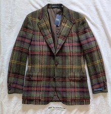 New  1098 Polo Ralph Lauren Magee Green Plaid Tweed 2-button RL67 Jacket 40L