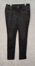 Maurices Jeans Womens Medium Black Denim Low Rise Slim Stretch Preppy Casual