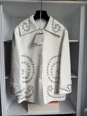 Jil Sander custom order studded Leather Jacket 34 Brand New $10.000