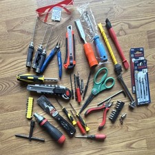 Mixed Lot Of Tools W Screwdrivers Pliers Scissors Drill Bits And More Excellent