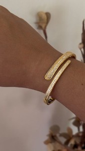 Authentic Snake Bracelet Women & Men Jewelry 14k Gold Plated Lab Grown Diamond Bangle