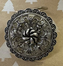 VINTAGE WEST GERMANY victorian style scarf clip,  silver tone