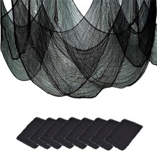 Cloth Spider Web Black Spider Webs Halloween Decorations Cobwebs Creepy Cloth...